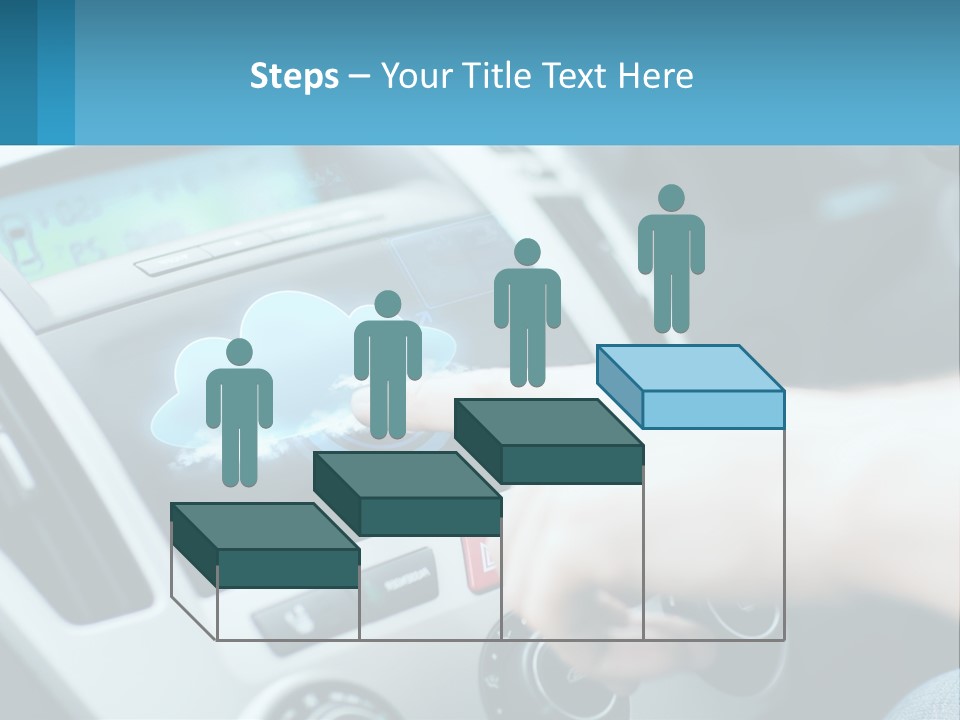 A Person Pressing A Button On A Touch Screen In A Car PowerPoint Template