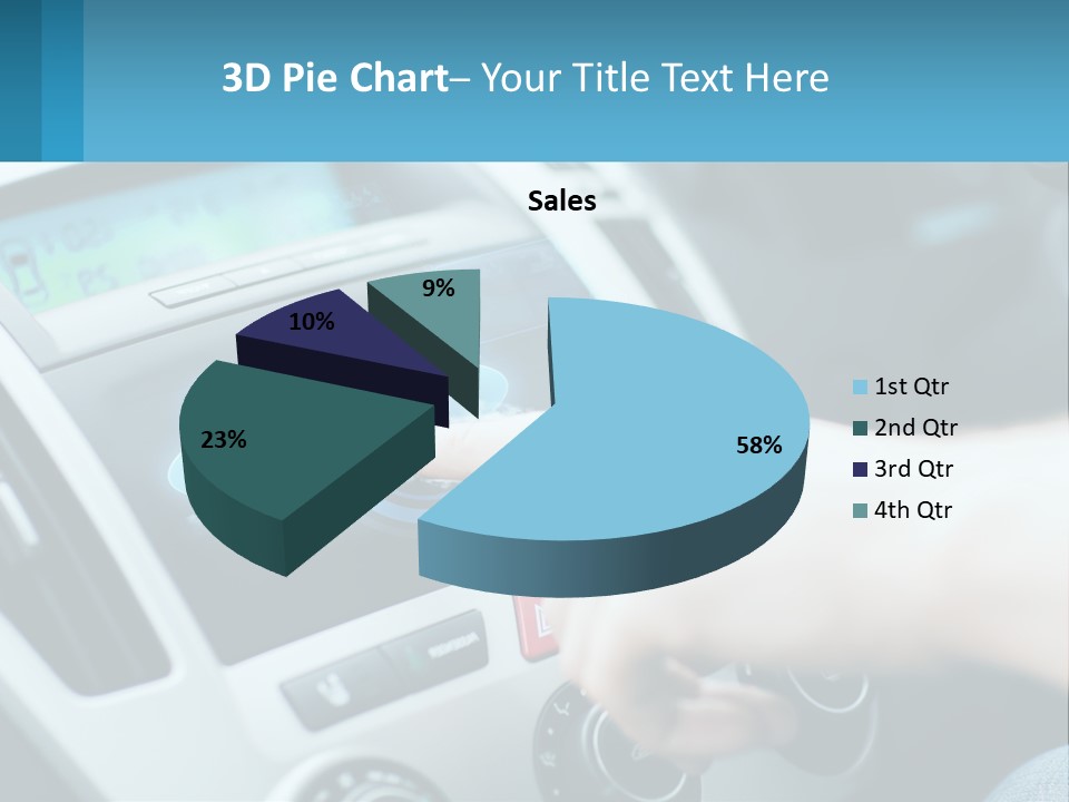 A Person Pressing A Button On A Touch Screen In A Car PowerPoint Template