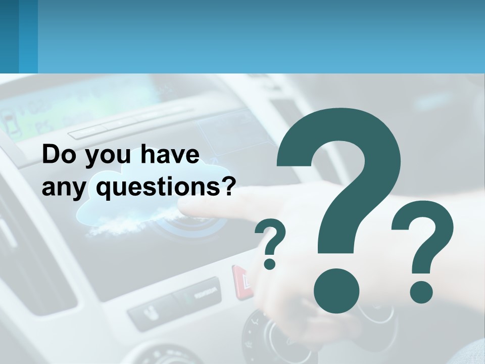 A Person Pressing A Button On A Touch Screen In A Car PowerPoint Template