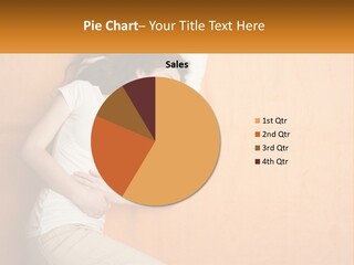 A Woman Laying In Bed With Her Stomach Exposed PowerPoint Template