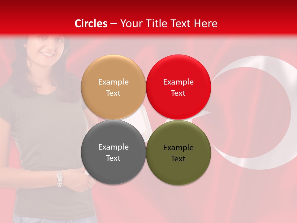 A Woman Holding A Piece Of Paper In Front Of A Flag PowerPoint Template