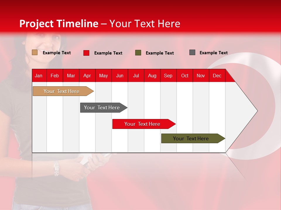 A Woman Holding A Piece Of Paper In Front Of A Flag PowerPoint Template