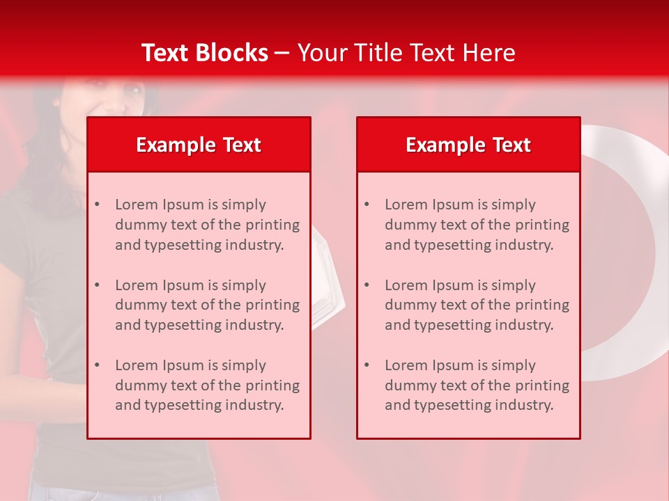 A Woman Holding A Piece Of Paper In Front Of A Flag PowerPoint Template