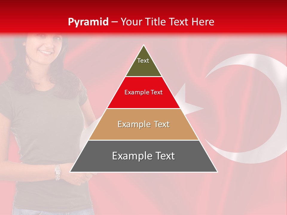 A Woman Holding A Piece Of Paper In Front Of A Flag PowerPoint Template