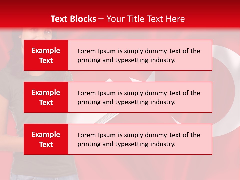 A Woman Holding A Piece Of Paper In Front Of A Flag PowerPoint Template