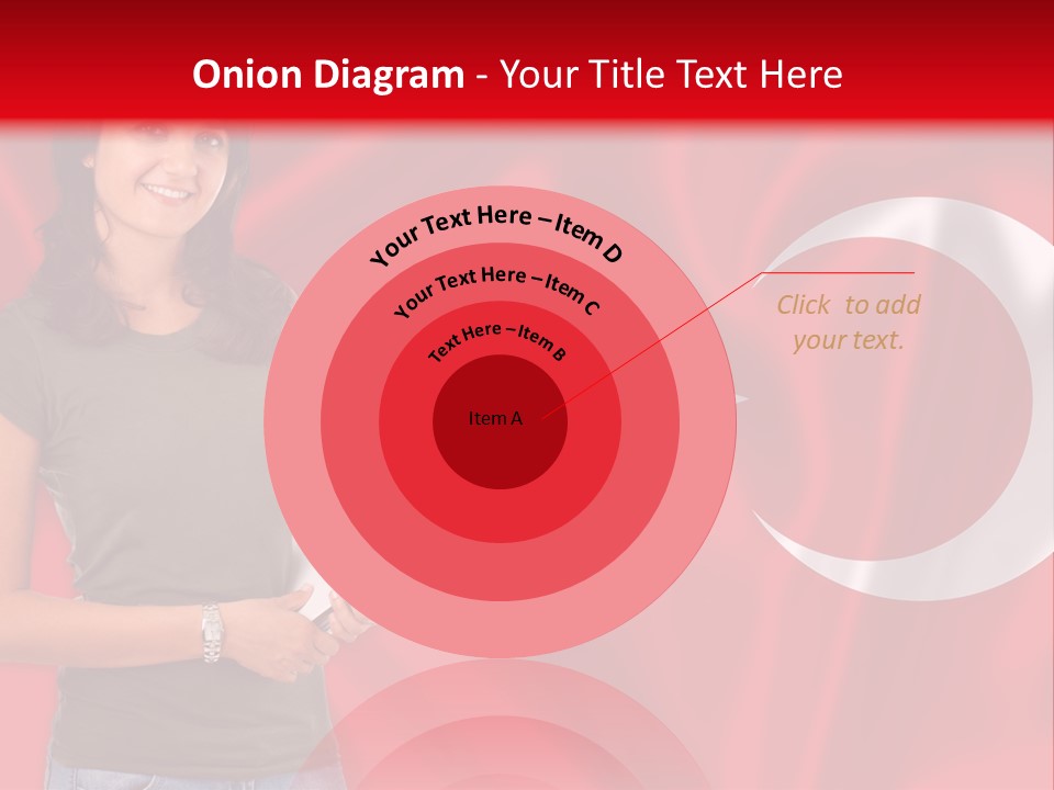 A Woman Holding A Piece Of Paper In Front Of A Flag PowerPoint Template