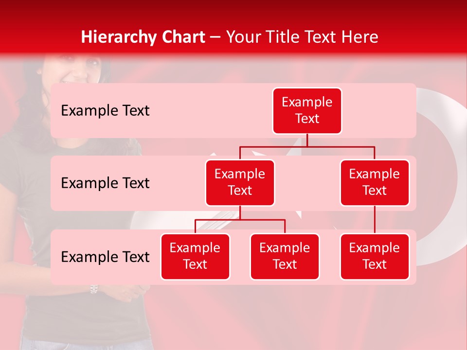 A Woman Holding A Piece Of Paper In Front Of A Flag PowerPoint Template