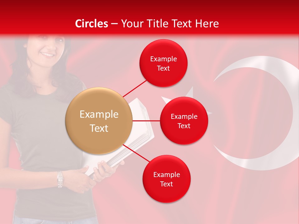 A Woman Holding A Piece Of Paper In Front Of A Flag PowerPoint Template