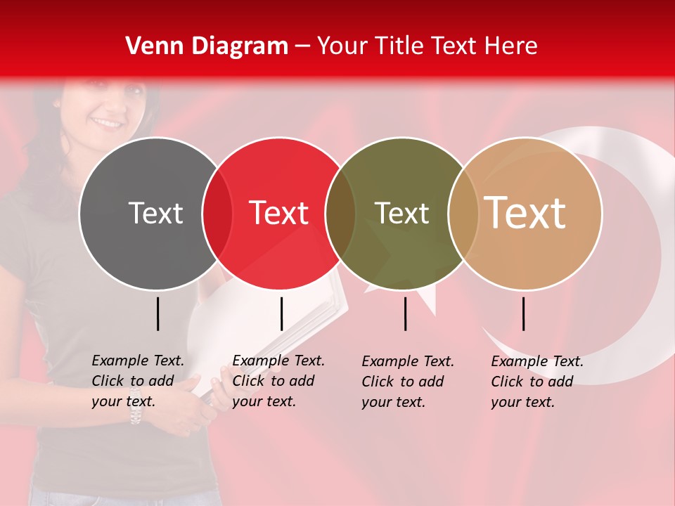 A Woman Holding A Piece Of Paper In Front Of A Flag PowerPoint Template
