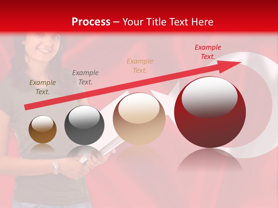 A Woman Holding A Piece Of Paper In Front Of A Flag PowerPoint Template