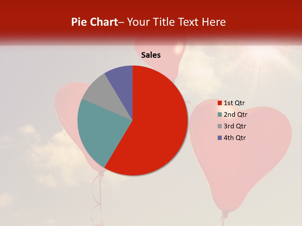 A Group Of Red Heart Shaped Balloons Floating In The Air PowerPoint Template