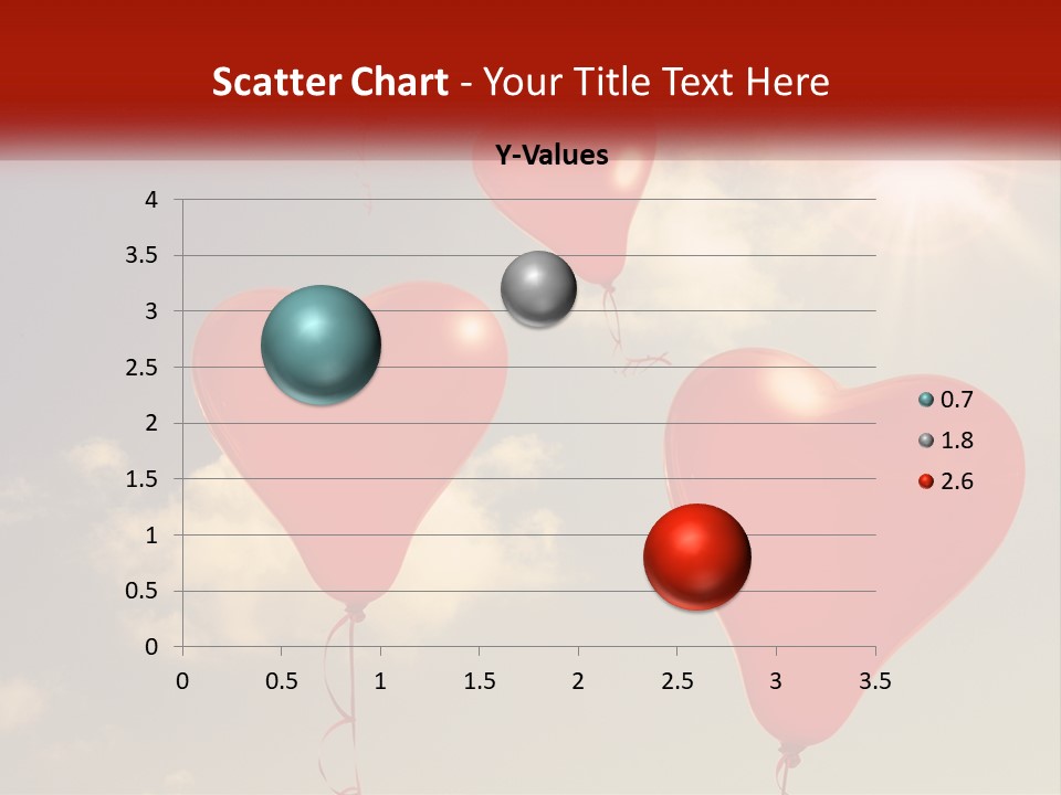 A Group Of Red Heart Shaped Balloons Floating In The Air PowerPoint Template