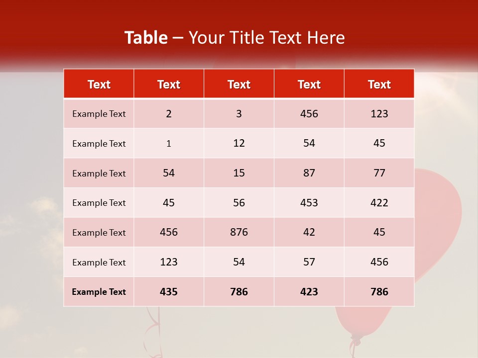 A Group Of Red Heart Shaped Balloons Floating In The Air PowerPoint Template