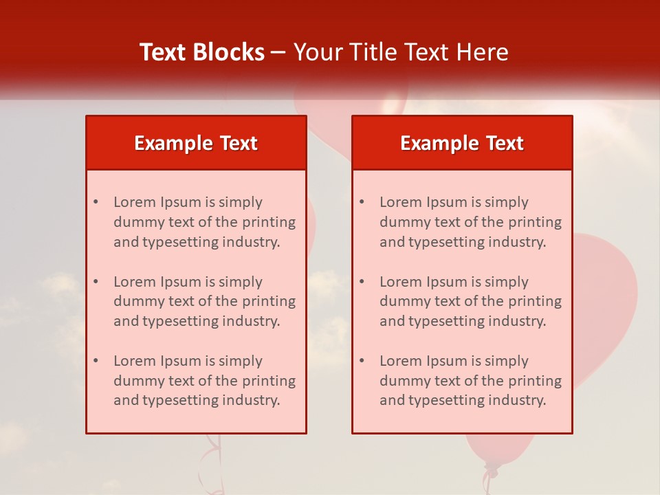 A Group Of Red Heart Shaped Balloons Floating In The Air PowerPoint Template
