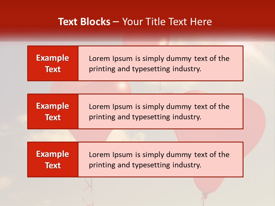A Group Of Red Heart Shaped Balloons Floating In The Air PowerPoint Template
