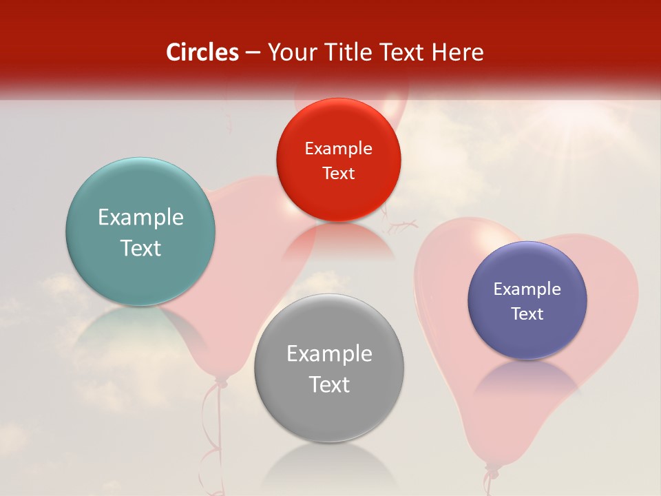 A Group Of Red Heart Shaped Balloons Floating In The Air PowerPoint Template