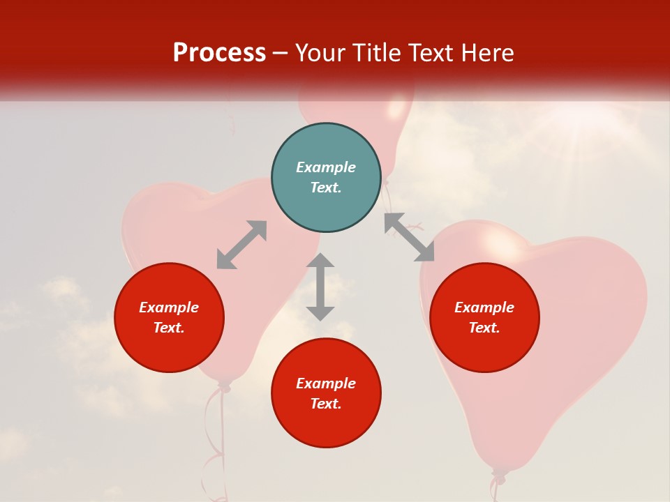 A Group Of Red Heart Shaped Balloons Floating In The Air PowerPoint Template