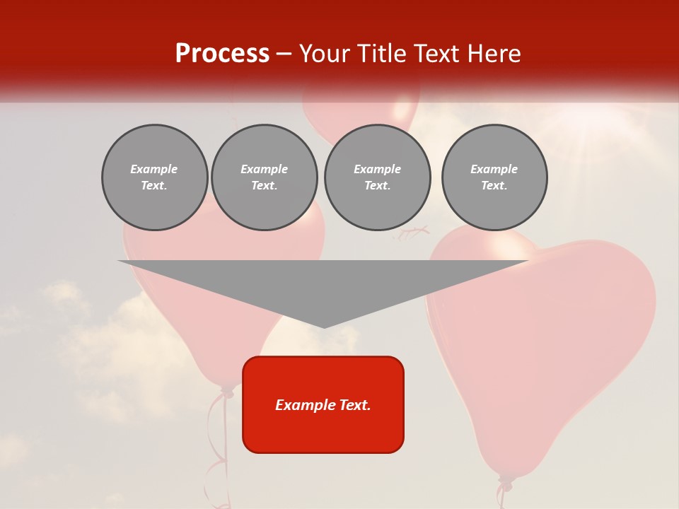 A Group Of Red Heart Shaped Balloons Floating In The Air PowerPoint Template