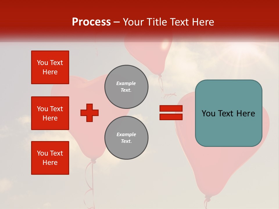 A Group Of Red Heart Shaped Balloons Floating In The Air PowerPoint Template