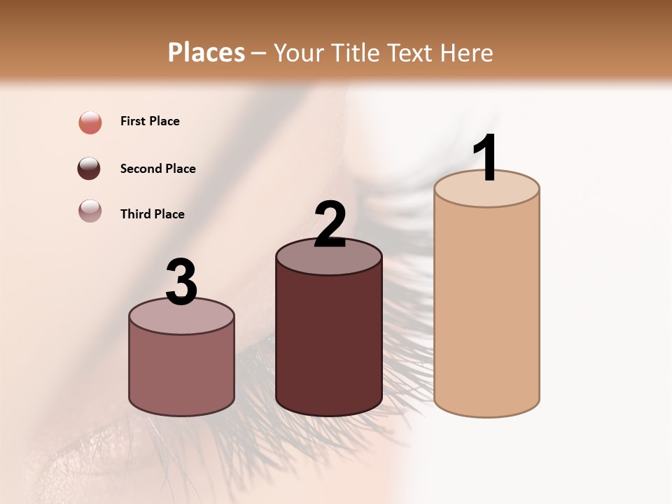 A Close Up Of A Woman's Eye With Long Lashes PowerPoint Template