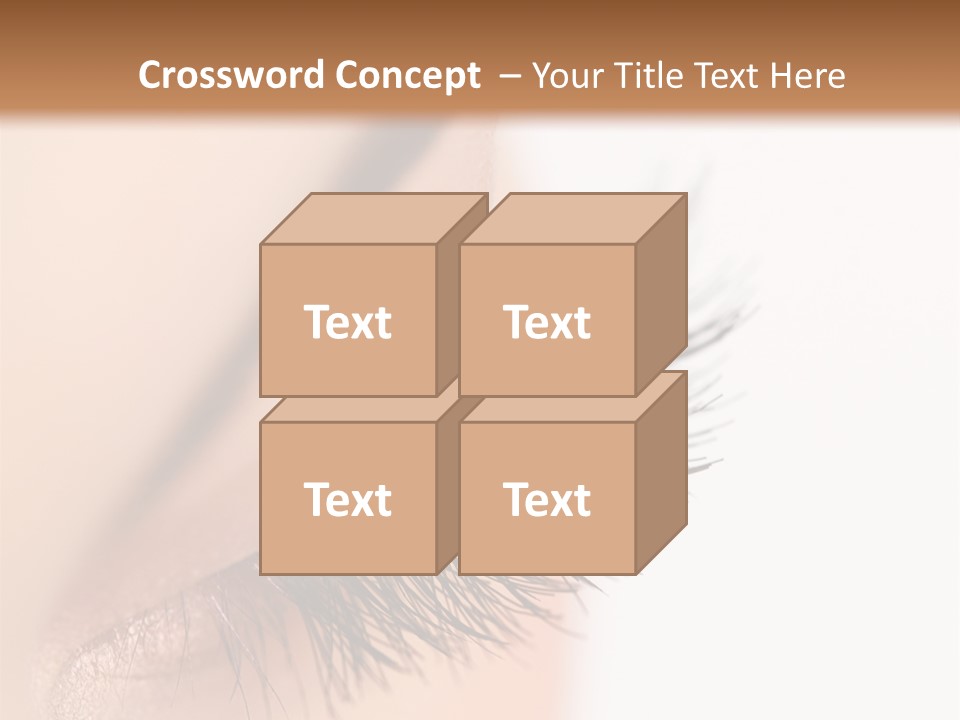 A Close Up Of A Woman's Eye With Long Lashes PowerPoint Template