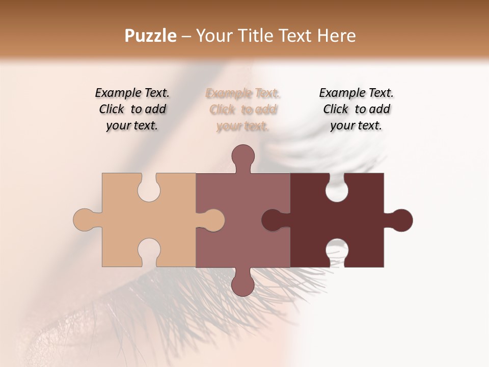 A Close Up Of A Woman's Eye With Long Lashes PowerPoint Template
