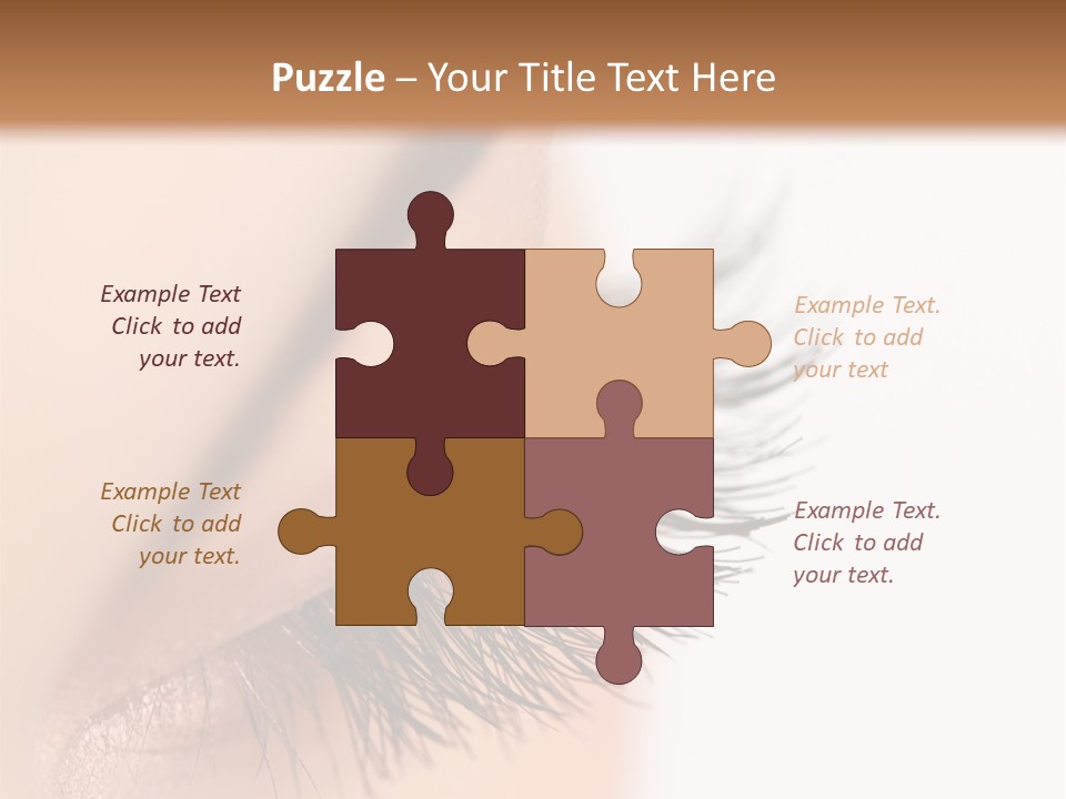 A Close Up Of A Woman's Eye With Long Lashes PowerPoint Template
