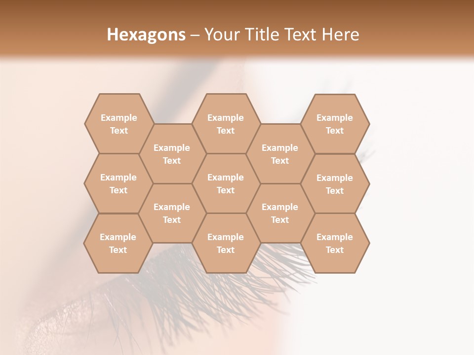 A Close Up Of A Woman's Eye With Long Lashes PowerPoint Template