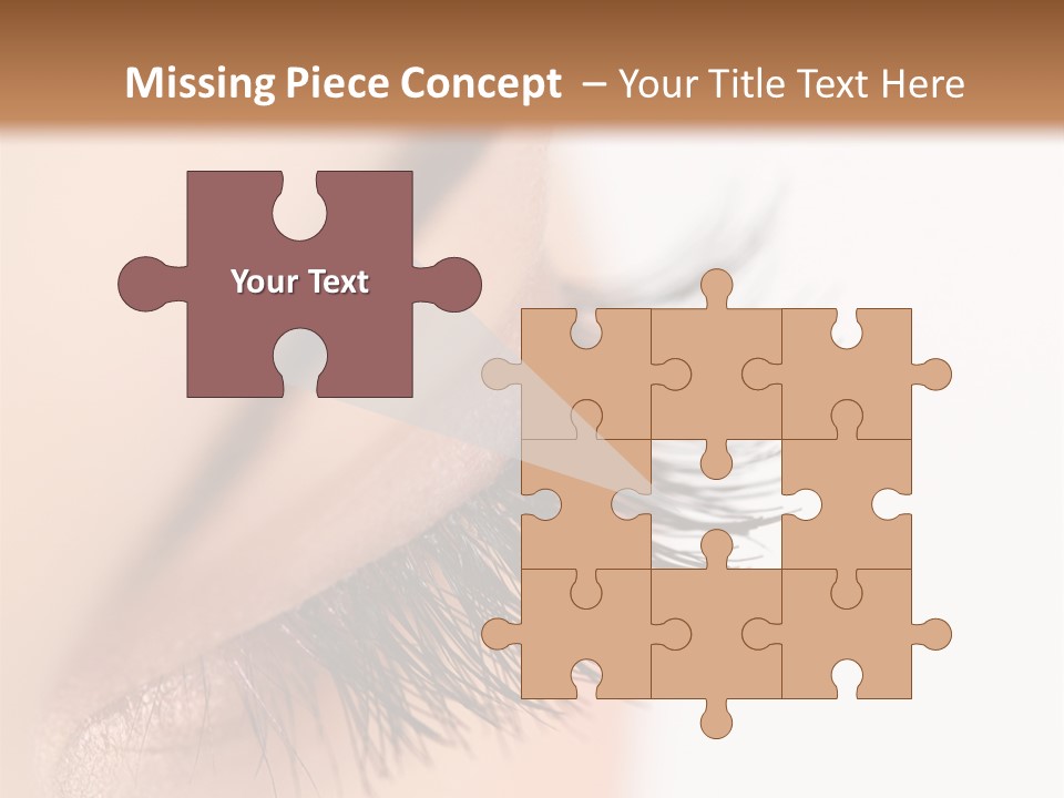A Close Up Of A Woman's Eye With Long Lashes PowerPoint Template