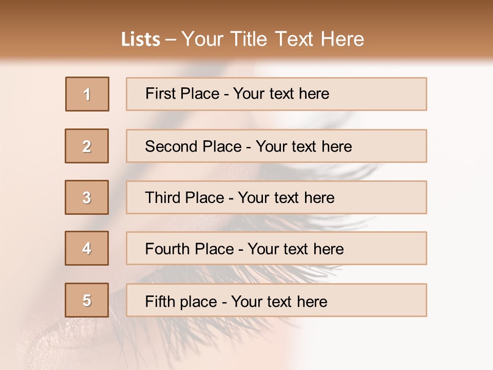 A Close Up Of A Woman's Eye With Long Lashes PowerPoint Template