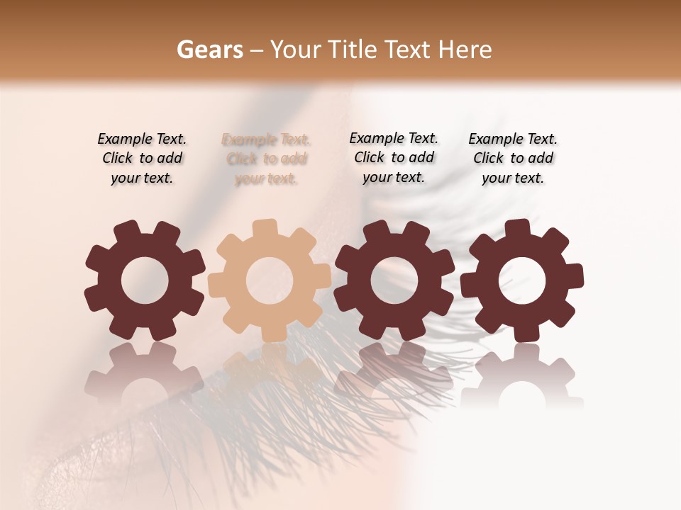 A Close Up Of A Woman's Eye With Long Lashes PowerPoint Template