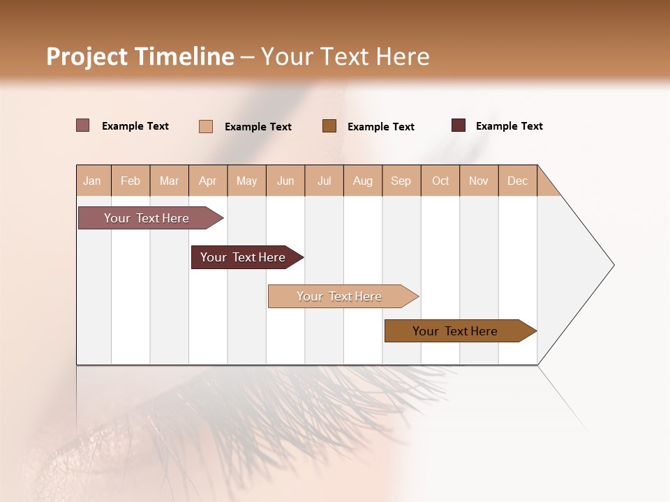 A Close Up Of A Woman's Eye With Long Lashes PowerPoint Template