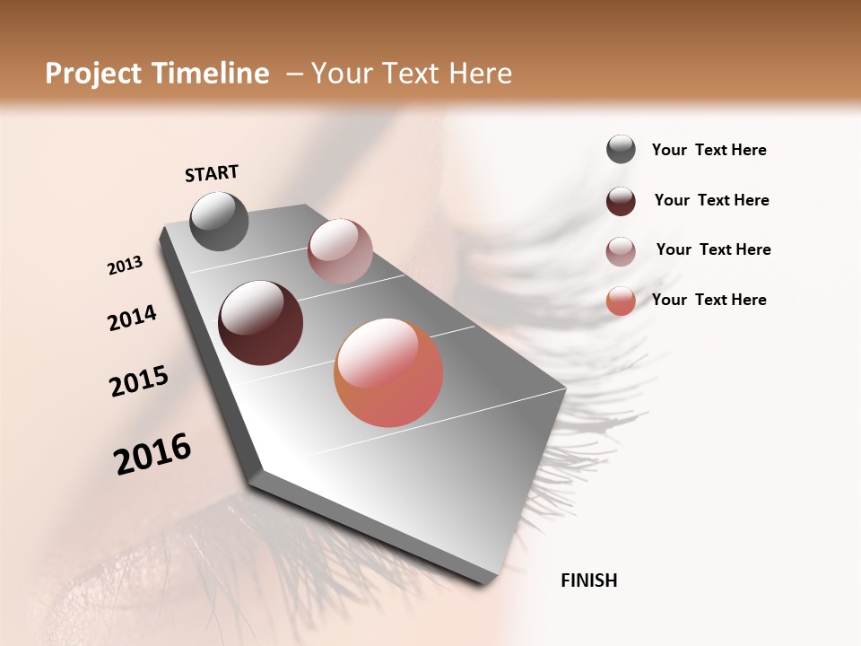 A Close Up Of A Woman's Eye With Long Lashes PowerPoint Template