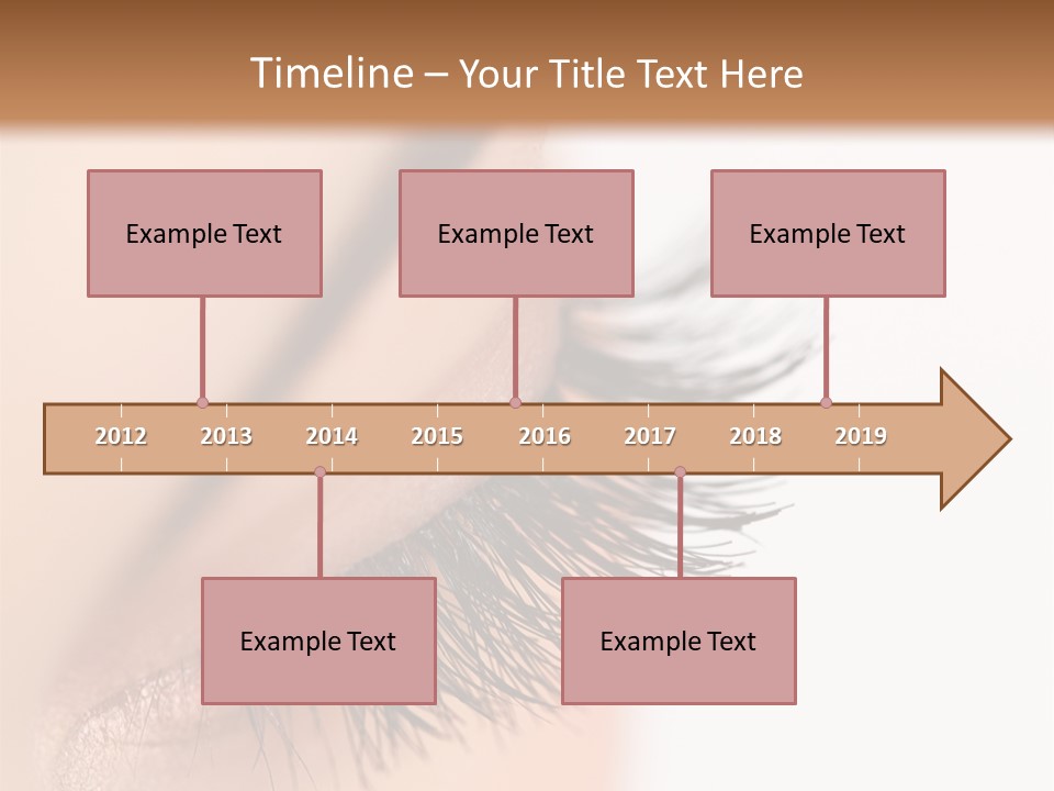 A Close Up Of A Woman's Eye With Long Lashes PowerPoint Template