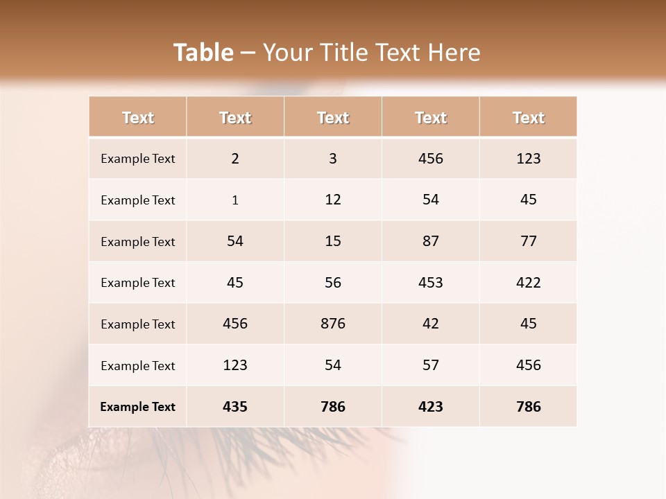 A Close Up Of A Woman's Eye With Long Lashes PowerPoint Template