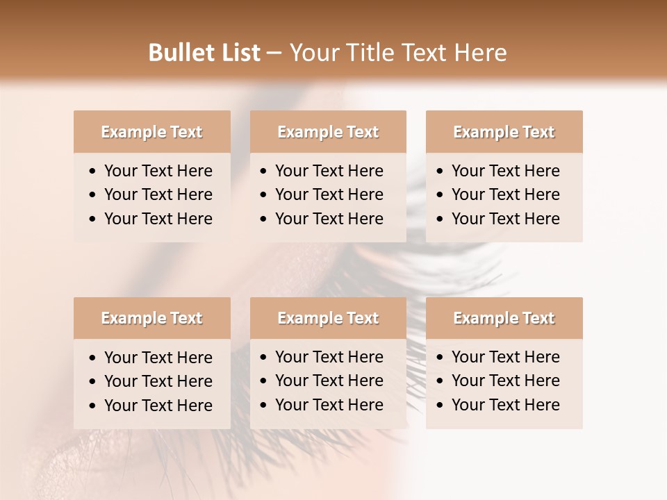 A Close Up Of A Woman's Eye With Long Lashes PowerPoint Template