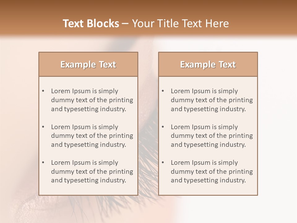 A Close Up Of A Woman's Eye With Long Lashes PowerPoint Template
