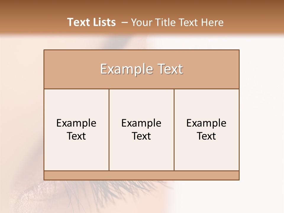 A Close Up Of A Woman's Eye With Long Lashes PowerPoint Template