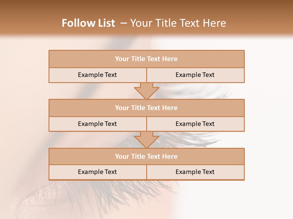 A Close Up Of A Woman's Eye With Long Lashes PowerPoint Template