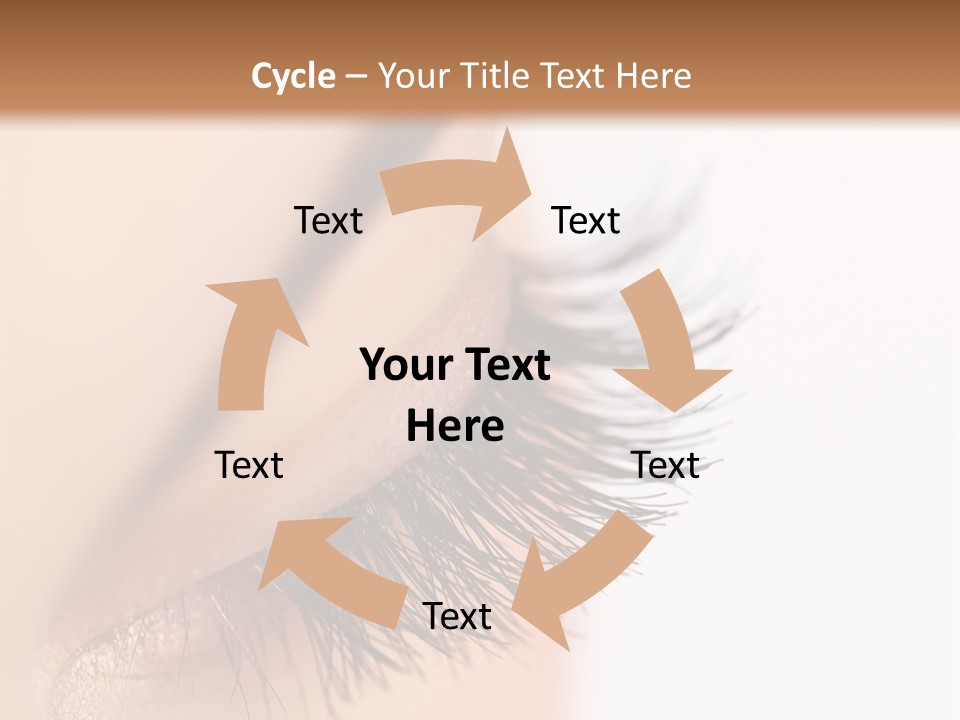 A Close Up Of A Woman's Eye With Long Lashes PowerPoint Template