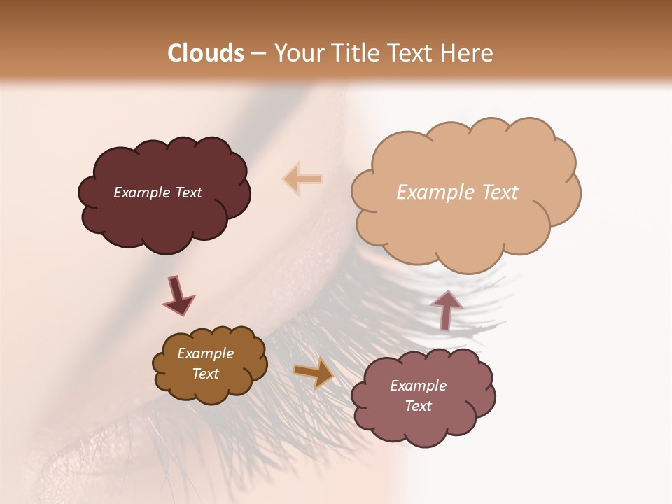 A Close Up Of A Woman's Eye With Long Lashes PowerPoint Template