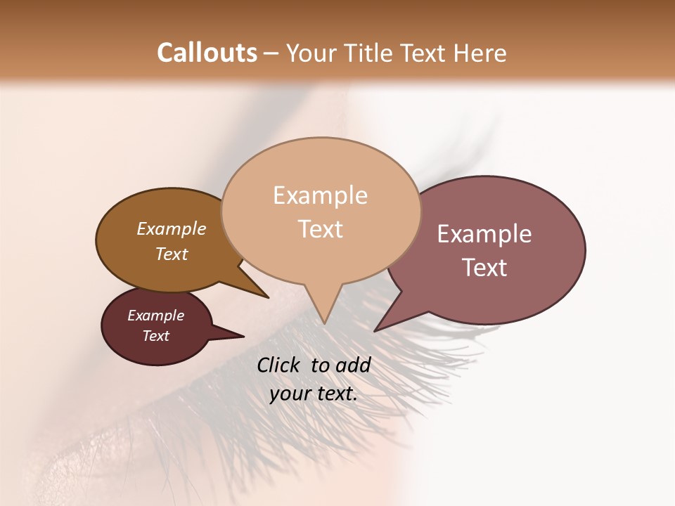 A Close Up Of A Woman's Eye With Long Lashes PowerPoint Template