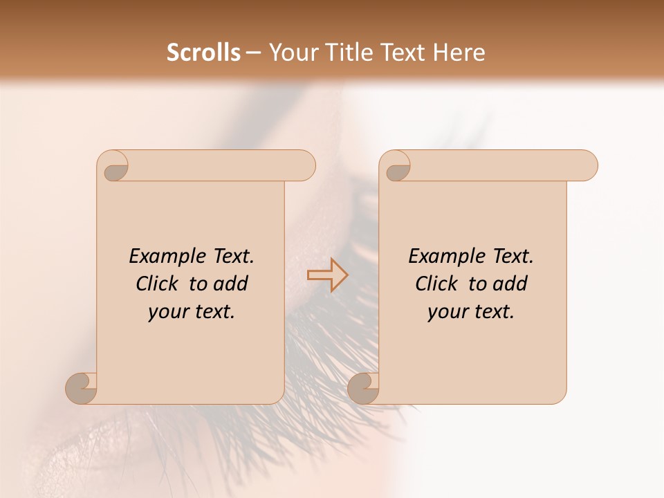 A Close Up Of A Woman's Eye With Long Lashes PowerPoint Template