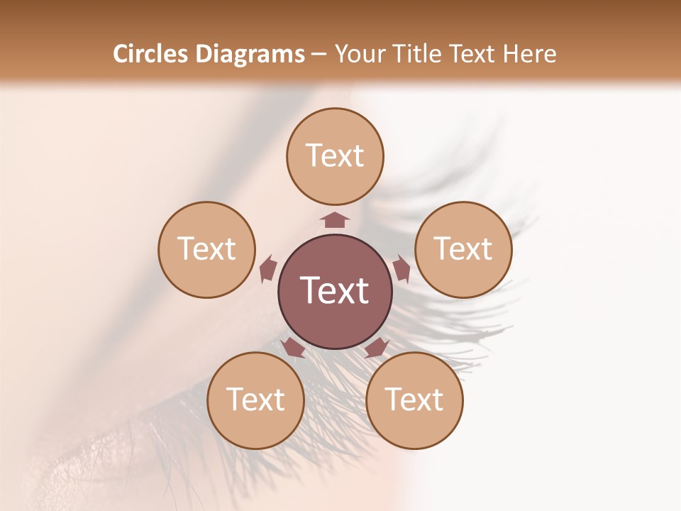 A Close Up Of A Woman's Eye With Long Lashes PowerPoint Template