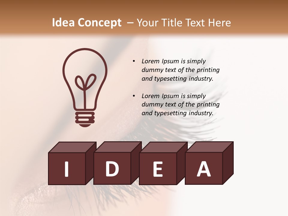 A Close Up Of A Woman's Eye With Long Lashes PowerPoint Template