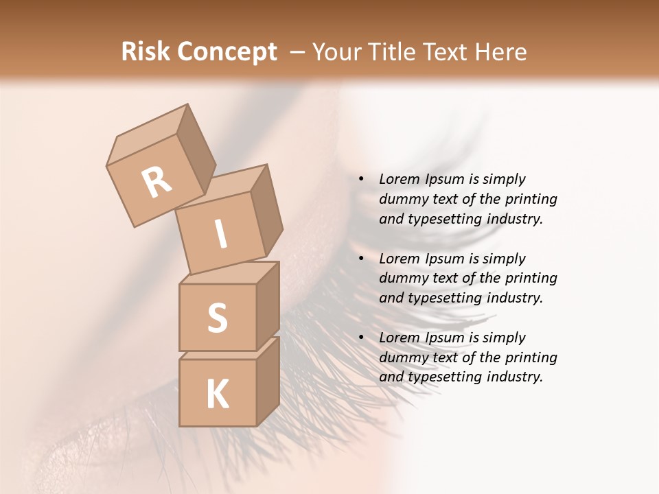 A Close Up Of A Woman's Eye With Long Lashes PowerPoint Template