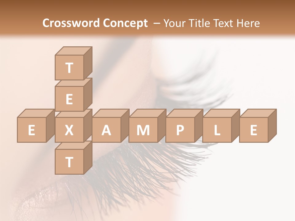 A Close Up Of A Woman's Eye With Long Lashes PowerPoint Template