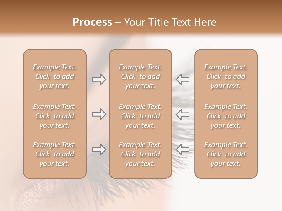 A Close Up Of A Woman's Eye With Long Lashes PowerPoint Template