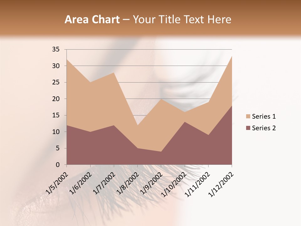 A Close Up Of A Woman's Eye With Long Lashes PowerPoint Template