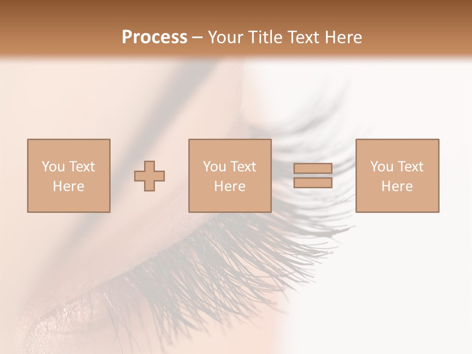 A Close Up Of A Woman's Eye With Long Lashes PowerPoint Template